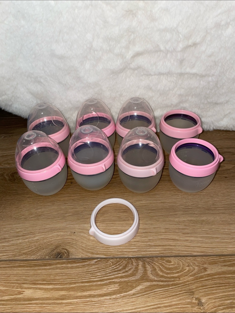 Comotomo Silicone Baby Bottles ~ Pink Rings